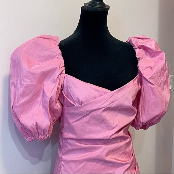 SEA New York Pink Mini Dress with Puff Sleeves Sweetheart Neckline Size Small - Picture 3 of 8